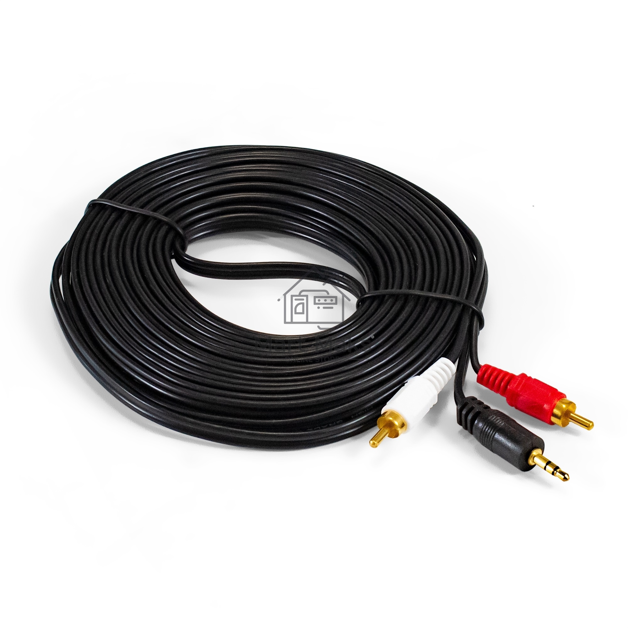 Кабель аудио Exegate EX-CCA-458-10.0 (3.5mm Jack M/2xRCA M, 10м, позолоченные контакты)