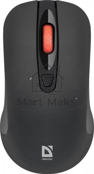 Мышь беспроводная Defender Nexus MS-195 черный, 1600 dpi, радиоканал, USB, кнопки - 4