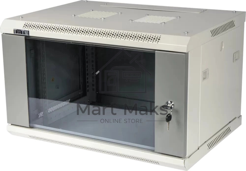 Шкаф настенный серии Pro, 12U 600x600, стеклянная дверь