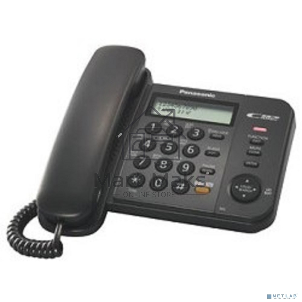 Телефон проводной Panasonic KX-TS2358RUB черный АОН,Caller ID,ЖКД,блокировка набора,выключение микрофона,кнопка 