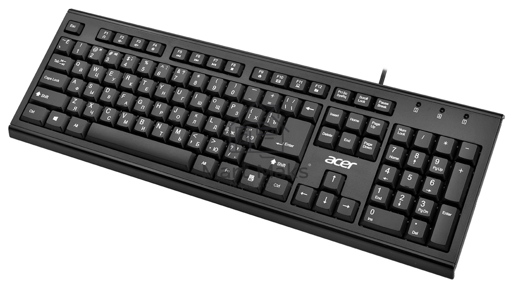 Клавиатура Acer OKW120 проводная, USB, черный