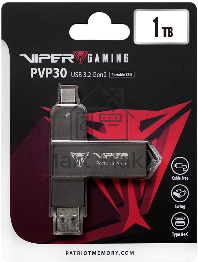Накопитель SSD Patriot Viper PVP30 USB-C 1TB 2.5