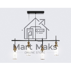Светильник Ambrella light LH55254/4 BK/BS/CL черный/латунь/прозрачный E14*4 max 40W 845*65*1150