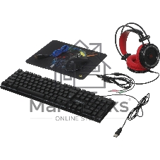 Комплект клавиатура+мышь Defender Singularity MKP-118 проводной, USB, 3200 DPI, чёрный