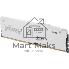 Оперативная память Kingston Fury Beast, DDR5, 32Gb (1x32GB), 5600MHz, CL36, DIMM, радиатор, RGB, белый