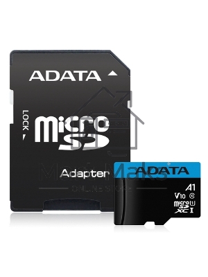 Флеш карта Micro SecureDigital 128Gb ADATA AUSDX128GUICL10A1-RA1 MicroSDXC Class 10 UHS-I, SD adapter