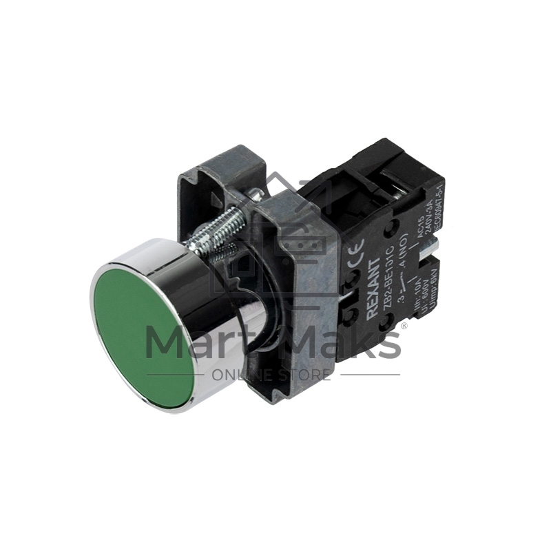 Кнопка Rexant XB2 зеленая NO