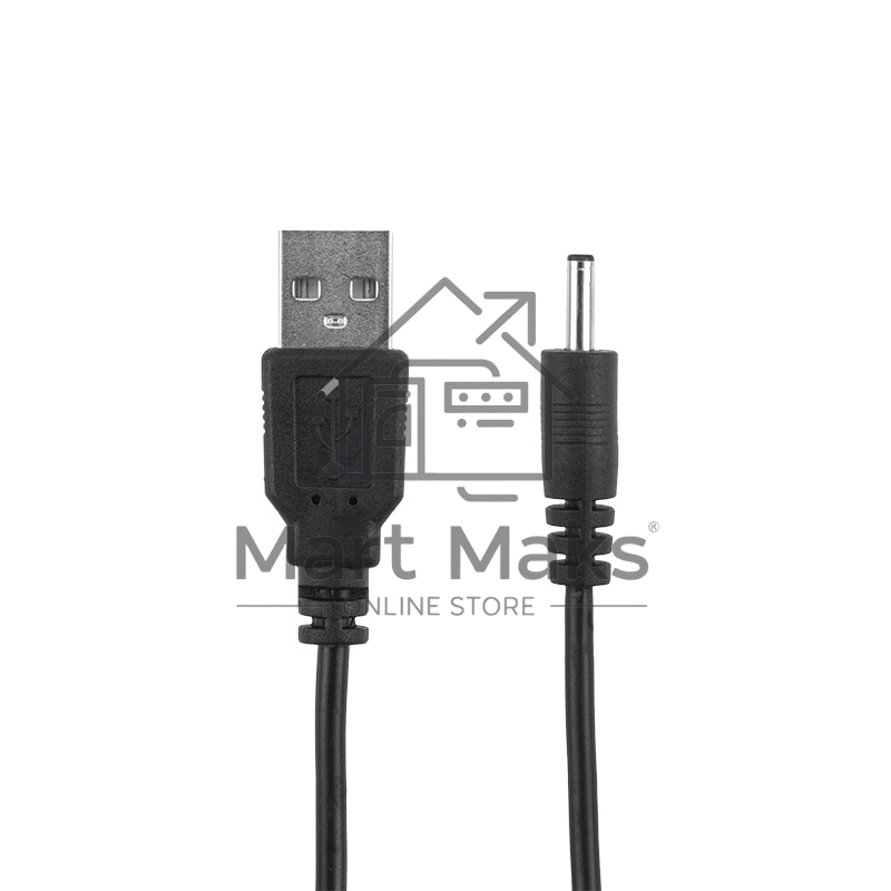 Кабель USB штекер - DC разъем питание 1,4х3,4 мм, спираль 1,5 метра Rexant