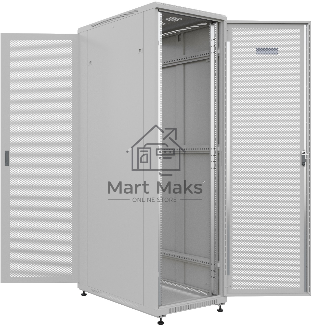 Шкаф серверный NTSS Премиум (NTSS-R42U60100PD/PD) напольный 42U 600x1000мм пер.дв.перфор. задн.дв.перфор. 900кг серый IP20 сталь