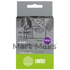 Картридж ленточный Cactus CS-TZESE4 TZe-SE4 черный шрифт, белый фон (18 мм, 8 м) для Brother PT-P700, P750W, P900W, P950W, D600VP, PT-2430PC, 2700VP, PT-E550WVP