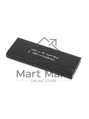 Бокс для SSD диска NGFF (M2) с выходом USB 3.0 алюминиевый, черный