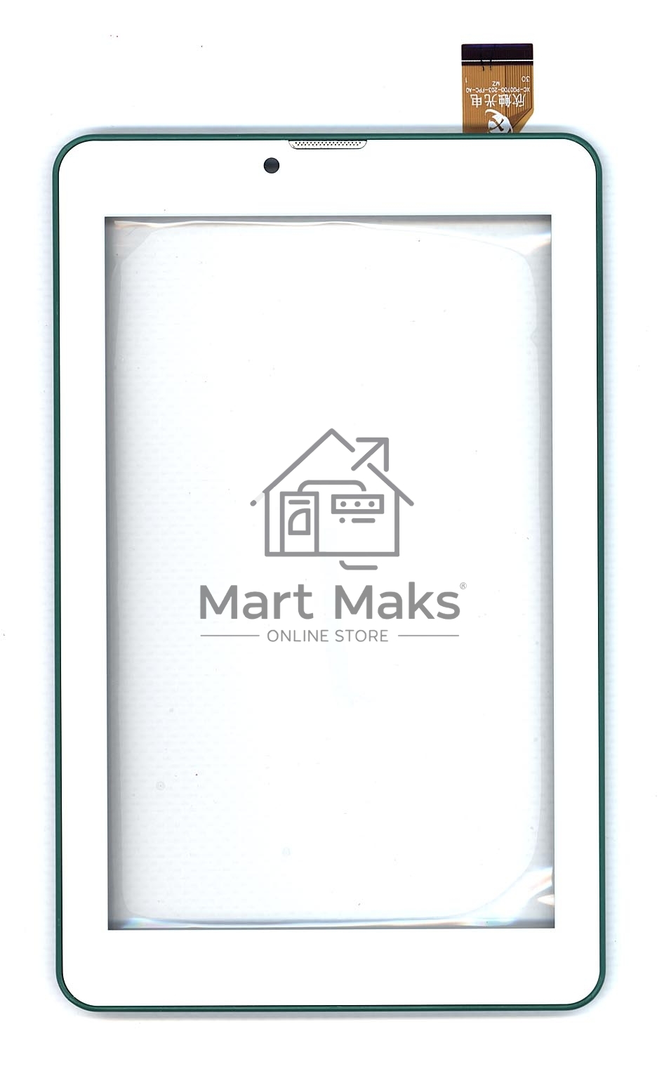 Сенсорное стекло (тачскрин) для Irbis TZ753, белое с зеленой рамкой
