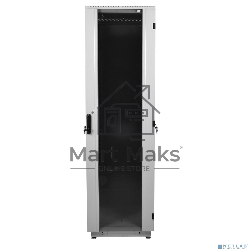 Шкаф телеком. напольный 42U (600x600) дверь стекло (ШТК-М-42.6.6-1ААА) (3 коробки)
