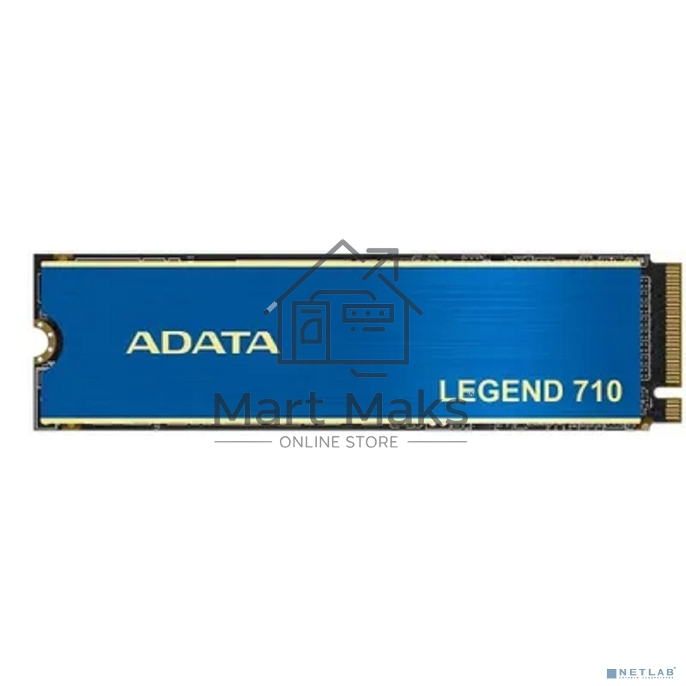 Накопитель SSD ADATA LEGEND 710, 512Gb, PCIe 3.0 x4, M.2 2280, NVMe, R/W 2400/1600, с радиатором