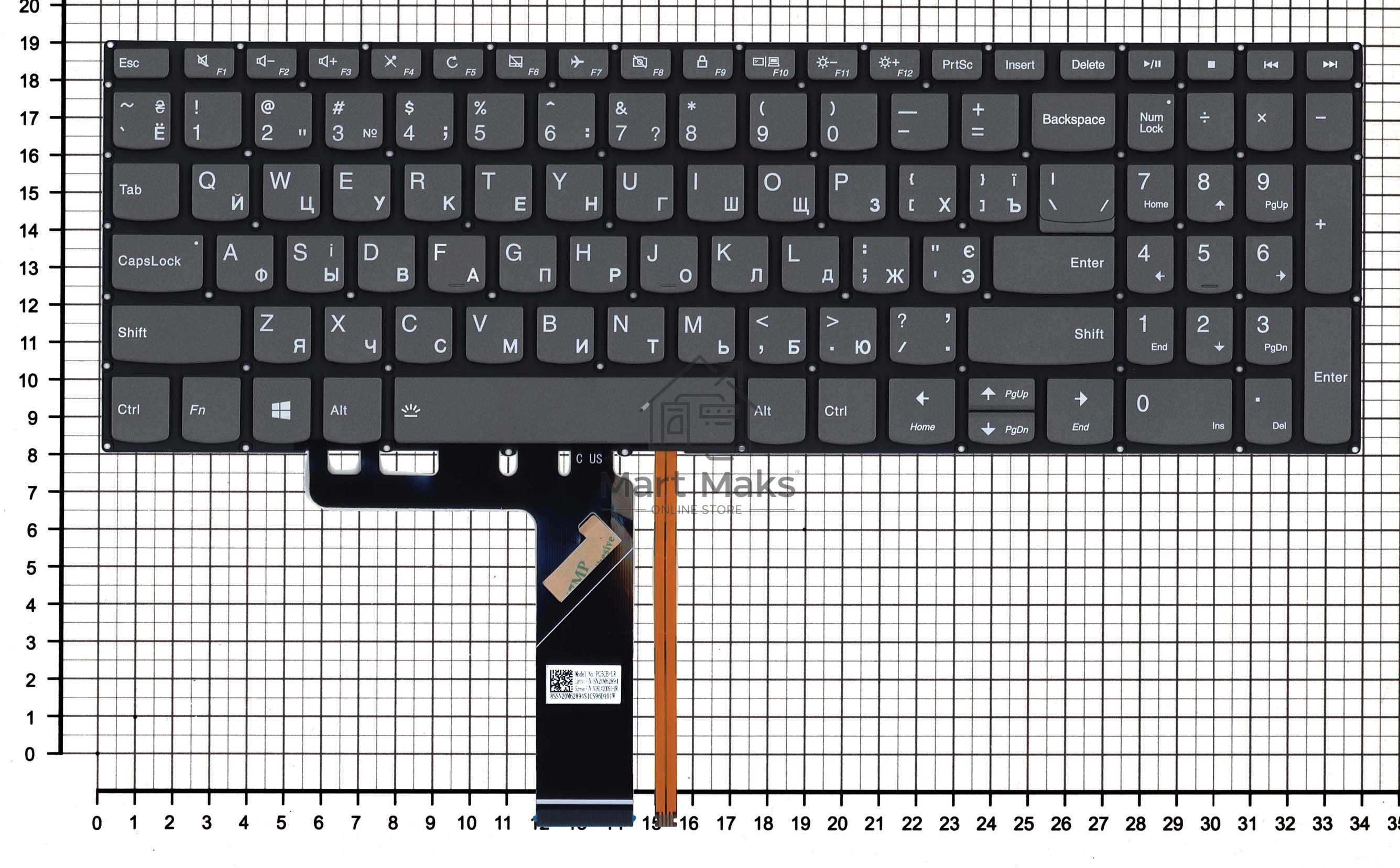Клавиатура для ноутбука Lenovo IdeaPad 3-15ARE05 черная