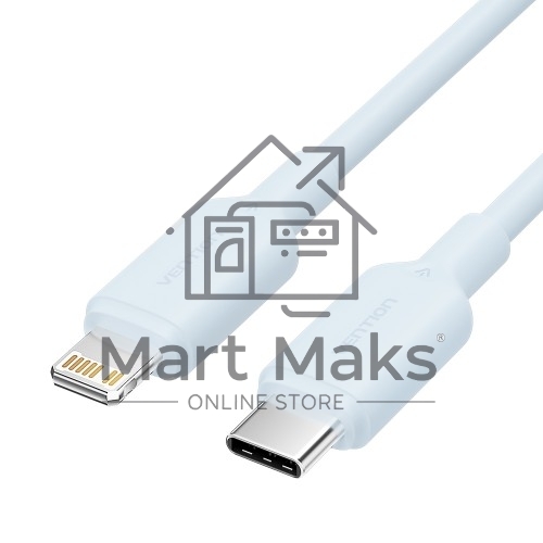 Кабель Vention USB 2.0 CM/Lightning 8M для iPad/iPhone 3A - 1м. Голубой