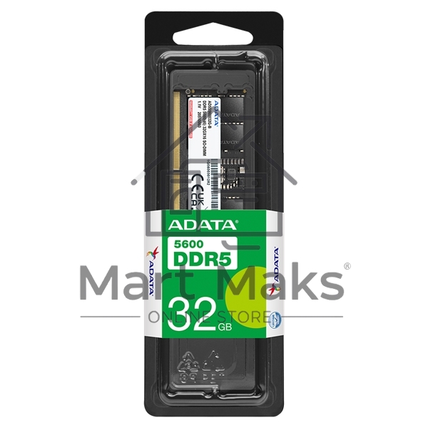 Оперативная память ADATA, DDR5, 32GB (1x32 GB), 5600 MHz, CL46, DIMM