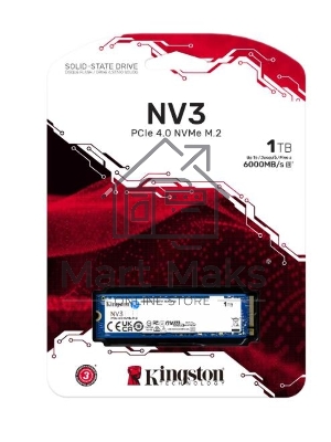 Накопитель SSD Kingston NV3, 1Tb, M.2 2280, NVMe, PCIe 4.0, R/W 6000/4000