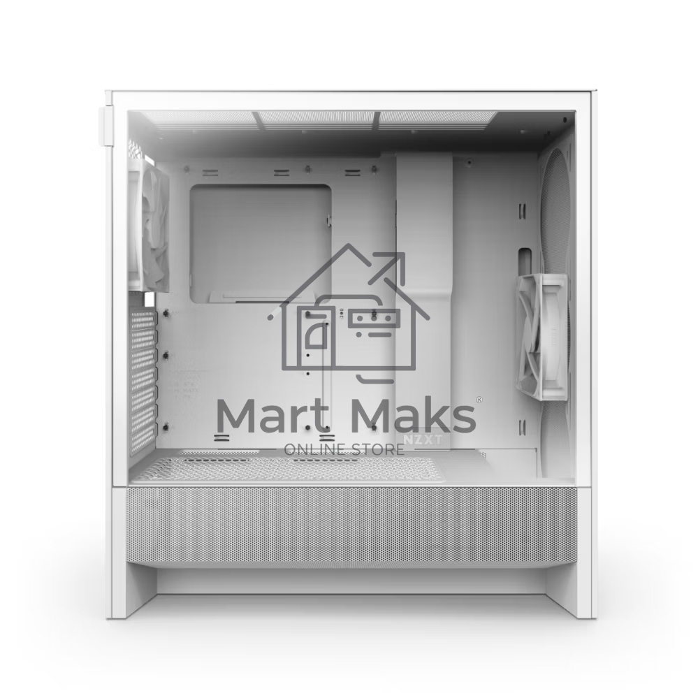 Компьютерный корпус без блока питания NZXT H5 Flow (2024), Midi-Tower, TG, 2x120мм, 1xUSB-A 3.2 + 1xUSB-C 3.2, E-ATX, ATX, mATX, mITX белый