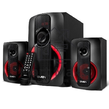 Колонки SVEN AC MS -304, черный Акустическая система, беспроводная передача сигнала по Bluetooth, суммарная мощность (RMS), Вт - 40, выходная мощность (RMS), Вт - сабвуфер: 20, сателлиты: 20 (2 х10), частотный диапазон, Гц - сабвуфер: 40 – 150, сателлиты: