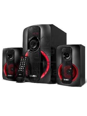 Колонки SVEN AC MS -304, черный Акустическая система, беспроводная передача сигнала по Bluetooth, суммарная мощность (RMS), Вт - 40, выходная мощность (RMS), Вт - сабвуфер: 20, сателлиты: 20 (2 х10), частотный диапазон, Гц - сабвуфер: 40 – 150, сателлиты: