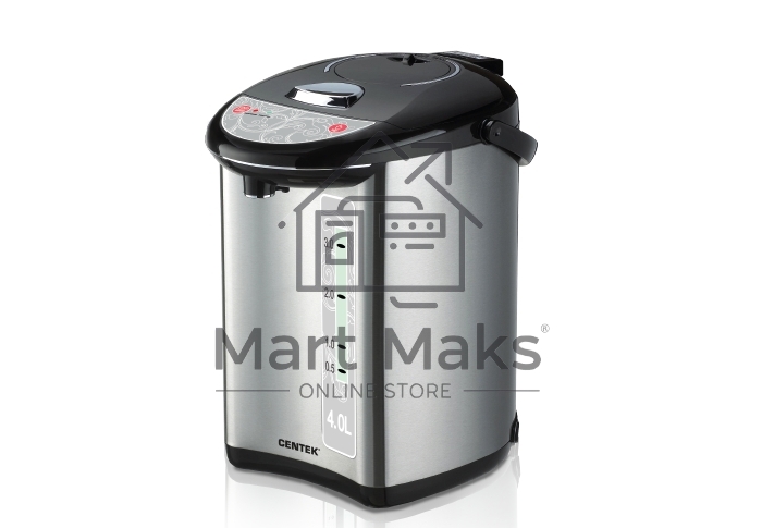 Термопот Centek CT-1082 (сталь) 4.0л, 750Вт, 3 способа подачи воды, двойная защита от перегрева