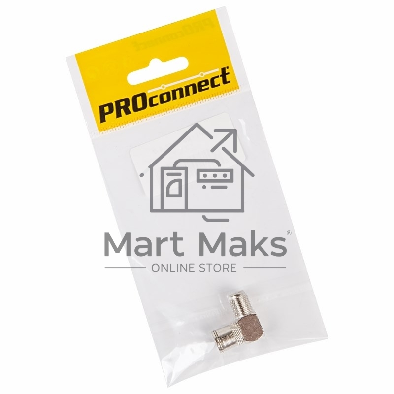 Переходник антенный, (гнездо F - гнездо TV), угловой (1шт.) (пакет) PROconnect