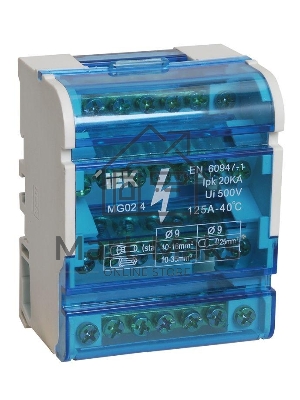 Шины на DIN-рейку в корпусе Iek YND10-4-07-100 (кросс-модуль) ШНК 4х7 3L+PEN ИЭК