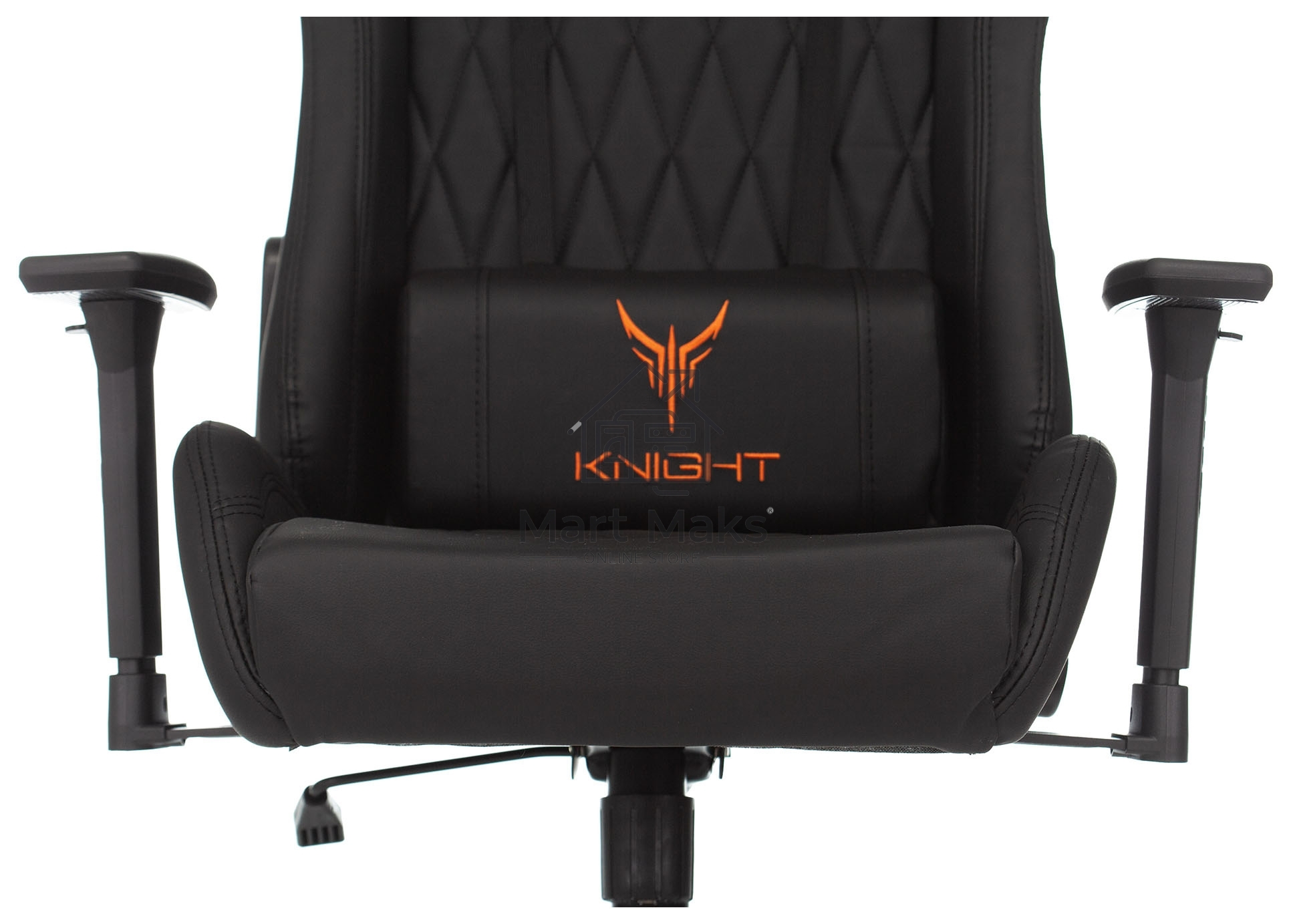 Кресло игровое Knight ARMOR черный, ромбик, эко.кожа, с подголовником, крестовина металл
