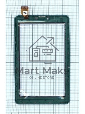 Сенсорное стекло (тачскрин) для Irbis TZ753, белое с зеленой рамкой