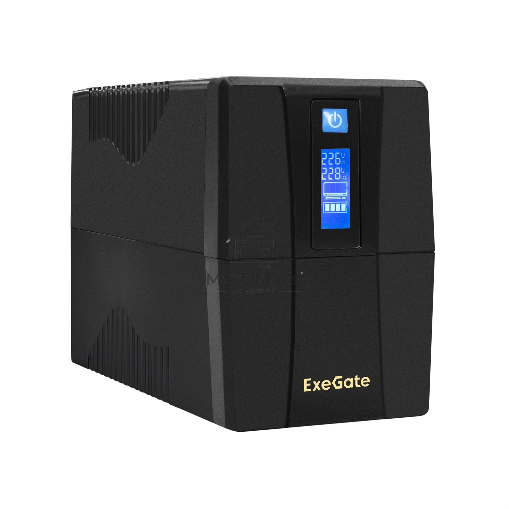 Источник бесперебойного питания ExeGate Power Smart ULB-850.LCD.AVR.EURO.RJ<850VA/480W, LCD, AVR, 2 евророзетки, RJ45/11, Black>