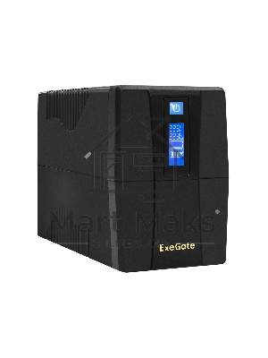 Источник бесперебойного питания ExeGate Power Smart ULB-850.LCD.AVR.EURO.RJ 850VA/480W, LCD, AVR, 2 евророзетки, RJ45/11, черный