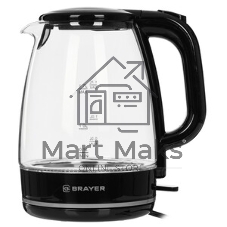 Чайник электрический BRAYER BR1030, 2200 Вт, 1.7 л, стек л,корп,автоотк л,при.закип,подсвет