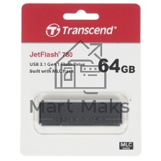 Флешка USB Transcend JetFlash 780 (TS64GJF780), 64Gb, USB 3.2 Gen 1 (USB 3.0), R/W 210/140, черный/серебристый