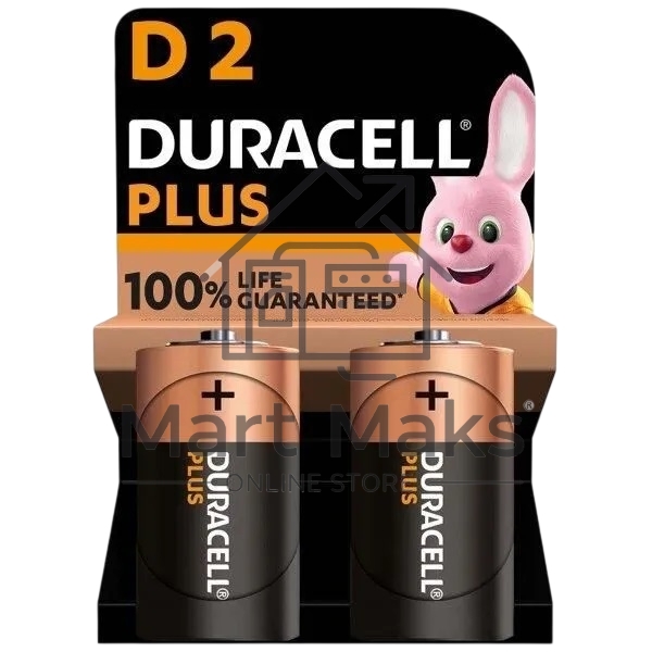 Батарейка Duracell Plus LR20 D BL2 Alkaline 1.5V (2/20) (2 шт.)
