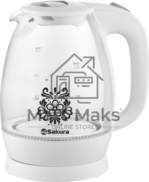 Чайник электрический Sakura SA-2715W (1.7) стекл подсв
