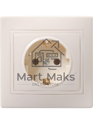 Розетка 1-м СП Кварта 16А РС10-3-ККм с заземл. IP20 крем. ИЭК ERK14-K33-16-DM