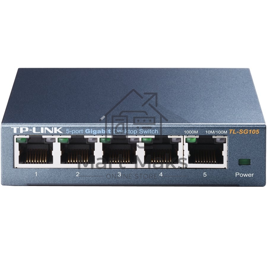 Коммутатор TP-Link SOHO TL-SG105 5-port Desktop Gigabit Switch, 5 10/100/1000M RJ45 ports, metal case