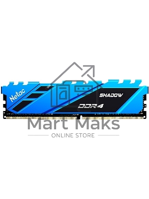Оперативная память NETAC Shadow, DDR4, 16Gb (1x16Gb), 2666MHz, CL19, DIMM, с радиаторами, синий