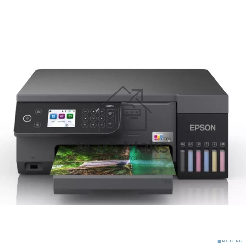 МФУ струйный Epson EcoTank L8100 (C11CK94***), A4, цветной, печ. до 8 стр/мин., 5760 x 1440 dpi (печ.), 1200x4800dpi (скан.), USB, Wi-Fi