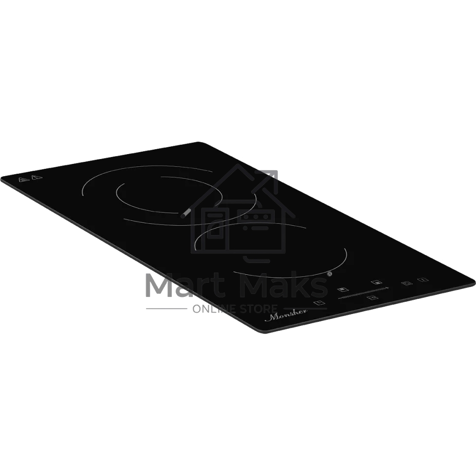Встраиваемая варочная панель Monsher MHE 3002 30 см, электрическая, две конфорки, черный