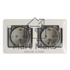 Розетка 2-ая с/з, со шторками, в сборе, IP44 GSL000247 Schneider Electric Glossa Бежевый