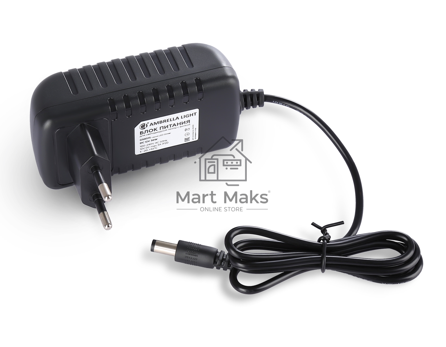 GS8515 блок питания 12V 36W 3A IP20 100-240V 92*48*70