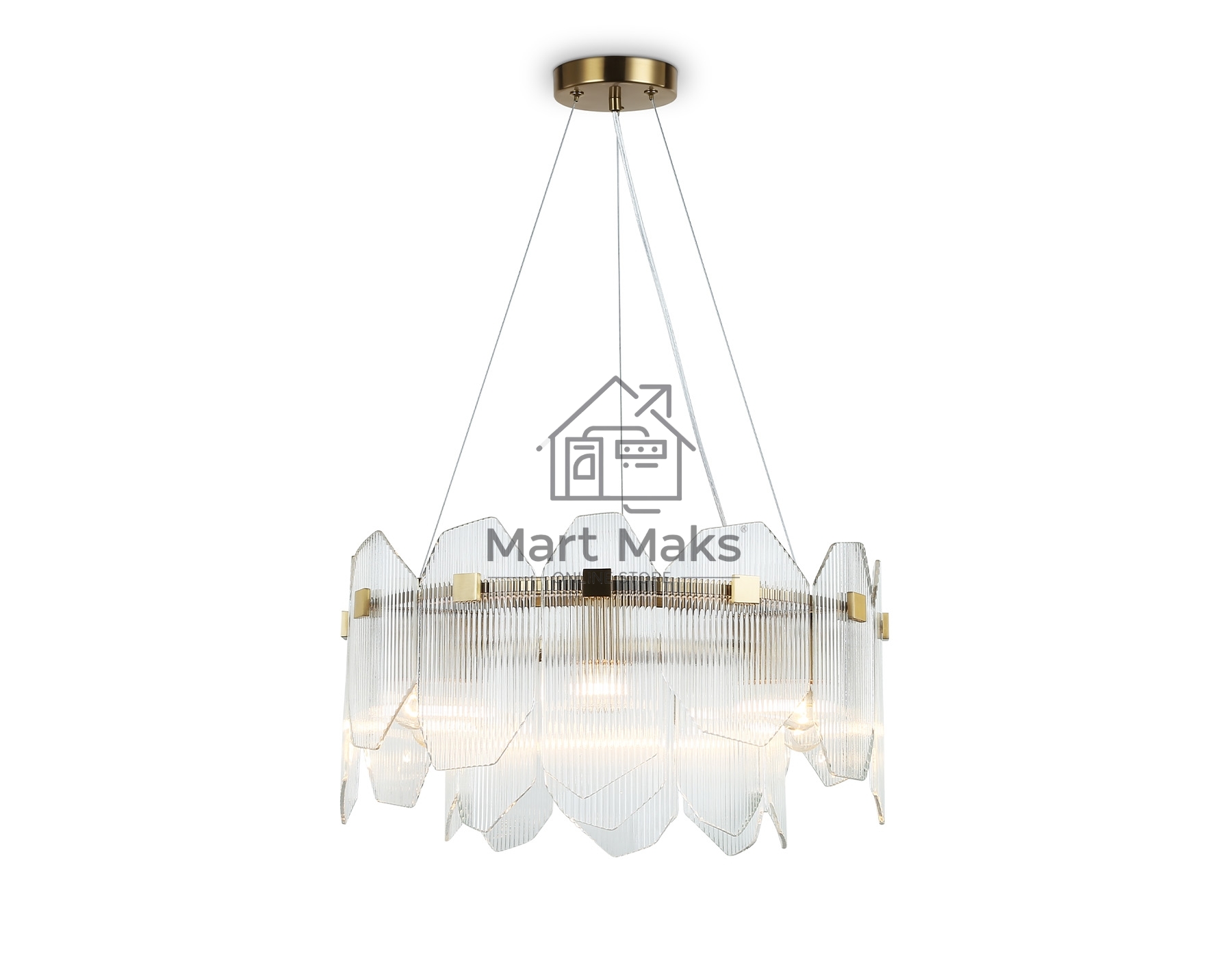 Светильник Ambrella light LH31251/6 BS/CL латунь/прозрачный E14*6 max 40W D510*270
