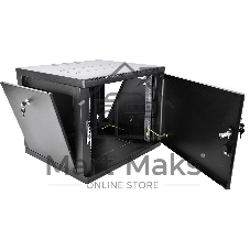Шкаф телекоммуникационный настенный разборный ЦМО 9U (600 x 650) съемные стенки, дверь металл, черный (ШРН-М-9.650.1-9005)