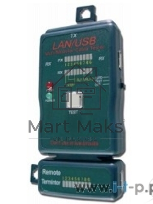 Тестер LAN Cablexpert NCT-2, 100/1000 Base-TX, для UTP, STP, RJ-11, USB-кабеля