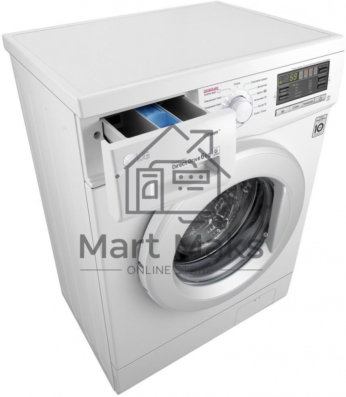 Стиральная машина LG F1296NDS0 белый, загрузка фронтальная 6 кг, 1200 об/мин., класс: А