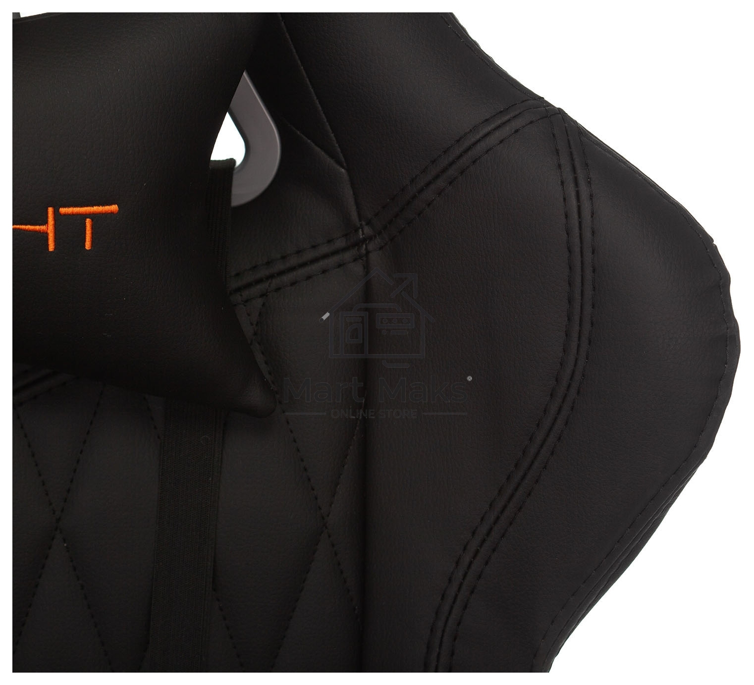 Кресло игровое Knight ARMOR черный, ромбик, эко.кожа, с подголовником, крестовина металл