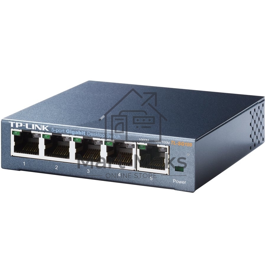 Коммутатор TP-Link SOHO TL-SG105 5-port Desktop Gigabit Switch, 5 10/100/1000M RJ45 ports, metal case