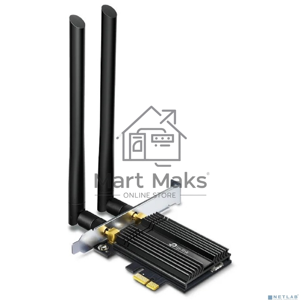 Адаптер 11AX 3000Mbps dual-band PCI-E adapter, 2402Mbps at 5G and 574Mbps at 2.4G, support Bluetooth 5.0, WPA2 encryption, two external Antennas.